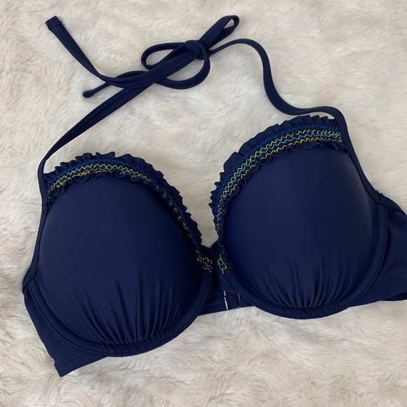 Aerie ruffle trim halter push up bikini top - Picture 5 of 7